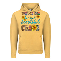 Vintage Mustard welcome to our beautiful chaos Vintage Hoodie - HRA Design Shop