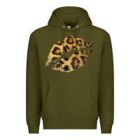 Army Green Leopard Lips Premium Hoodie - Bettercallsaul
