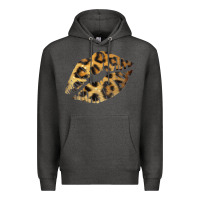 Charcoal Heather Leopard Lips Premium Hoodie - Bettercallsaul