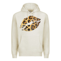 Oatmeal Heather Leopard Lips Premium Hoodie - Bettercallsaul