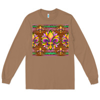 Toasted Coconut mardi gras sunflowers fleur, de lis glitter leopard background Long Sleeve Tee - Artiststas