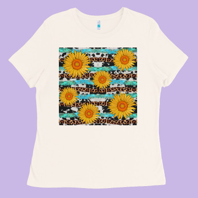 Sunflower Western Seamless Revize Ladies Tee Designed By Adodesignshop
