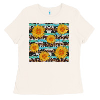 Bone sunflower western seamless revize Ladies Tee - AdoDesignShop