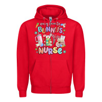 Red every favorite bunnys nurse Zipper Hoodie - MaliasSmallBusiness