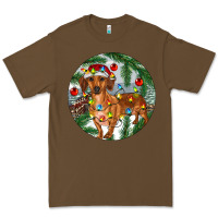 Cacao Dachshund Christmas Tree Premium Tee - RanaPortraitStore