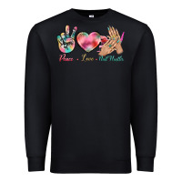 Black Peace Love Nail Hustler Premium Sweatshirt - BundleAndBundleShop