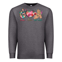 Charcoal Heather Peace Love Nail Hustler Premium Sweatshirt - BundleAndBundleShop