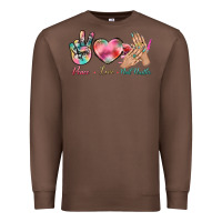 Chestnut Peace Love Nail Hustler Premium Sweatshirt - BundleAndBundleShop
