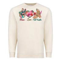 Sandshell Peace Love Nail Hustler Premium Sweatshirt - BundleAndBundleShop