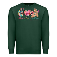 Sports Green Peace Love Nail Hustler Premium Sweatshirt - BundleAndBundleShop