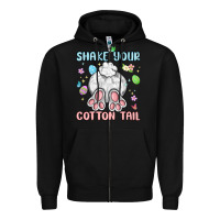 Black shake your cotton tail Zipper Hoodie - MaliasSmallBusiness