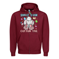 Burgundy shake your cotton tail Zipper Hoodie - MaliasSmallBusiness