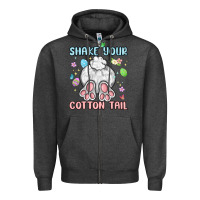 Charcoal Heather shake your cotton tail Zipper Hoodie - MaliasSmallBusiness