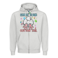 Dove Grey shake your cotton tail Zipper Hoodie - MaliasSmallBusiness