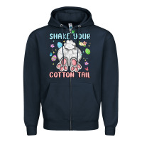 Navy shake your cotton tail Zipper Hoodie - MaliasSmallBusiness