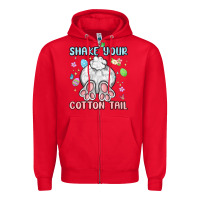 Red shake your cotton tail Zipper Hoodie - MaliasSmallBusiness