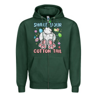 Sports Green shake your cotton tail Zipper Hoodie - MaliasSmallBusiness