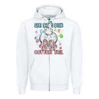 White shake your cotton tail Zipper Hoodie - MaliasSmallBusiness