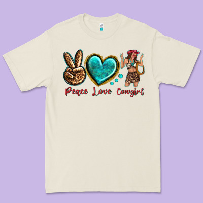 Premium Tee peace love cowgirl