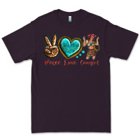 Plum peace love cowgirl Premium Tee - texasbilliewilder