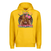 Lemon hello valentine highland cow Premium Hoodie - RanaPortraitStore