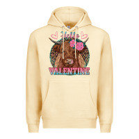 Pina Colada hello valentine highland cow Premium Hoodie - RanaPortraitStore