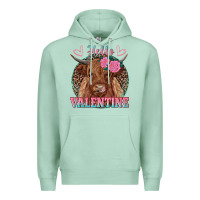 Seafoam hello valentine highland cow Premium Hoodie - RanaPortraitStore