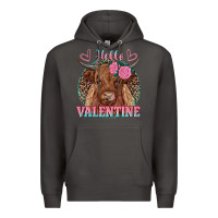 Smoke hello valentine highland cow Premium Hoodie - RanaPortraitStore