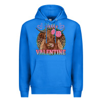 True Royal hello valentine highland cow Premium Hoodie - RanaPortraitStore
