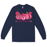 Navy in october we wear pink pumpkins Long Sleeve Tee - AdoDesignShop