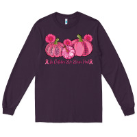Plum in october we wear pink pumpkins Long Sleeve Tee - AdoDesignShop