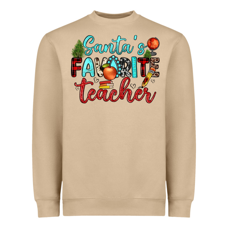 Santa S Favorite Teacher Heavyweight Sweatshirt by JahusDesignShop | Teevron