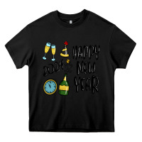 Black happy new year 2024 Heavy Core Tee - MaliasSmallBusiness