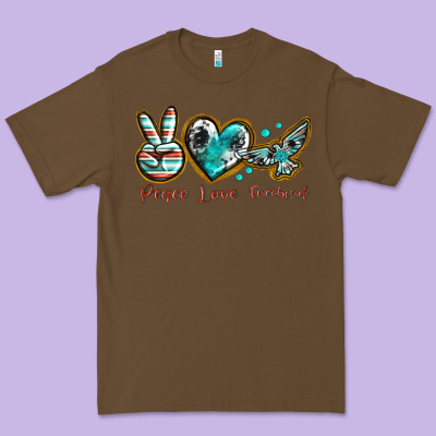 Premium Tee peace love freebird
