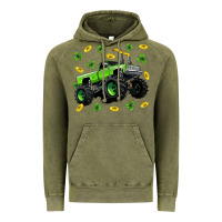 Vintage Olive Monster truck st patricks day Vintage Hoodie - Neo Western