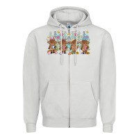 Dove Grey easter day baby highland cow Zipper Hoodie - MaliasSmallBusiness