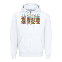 White easter day baby highland cow Zipper Hoodie - MaliasSmallBusiness