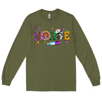 Army Green mardi gras nurse leopard cowhide glitter Long Sleeve Tee - Artiststas