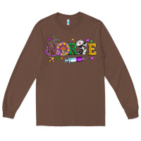Chestnut mardi gras nurse leopard cowhide glitter Long Sleeve Tee - Artiststas