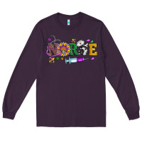 Plum mardi gras nurse leopard cowhide glitter Long Sleeve Tee - Artiststas
