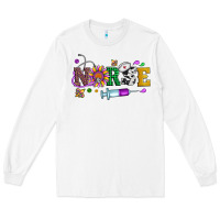 White mardi gras nurse leopard cowhide glitter Long Sleeve Tee - Artiststas