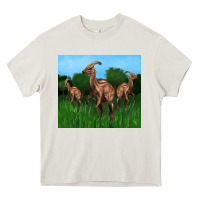 Cream parasaurolophus Heavy Core Tee - Artiststas