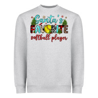 Heather Grey santa s favorite softball player Heavyweight Sweatshirt - JahusDesignShop