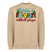 Santa S Favorite Softball Player Heavyweight Sweatshirt | Teevron
