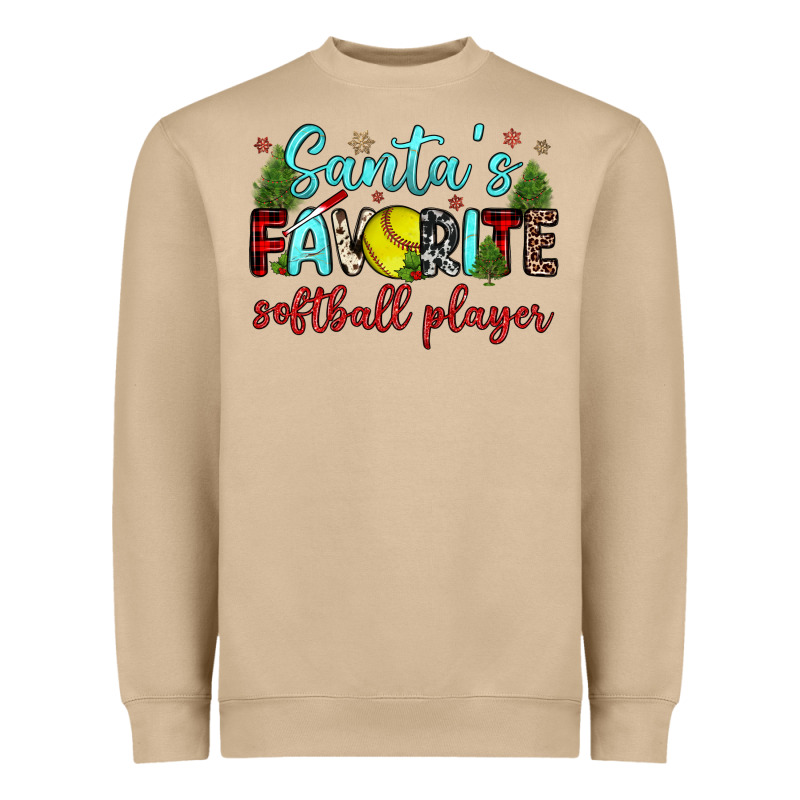 Santa S Favorite Softball Player Heavyweight Sweatshirt by JahusDesignShop | Teevron