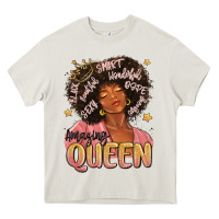 Cream black queen Heavy Core Tee - MaliasSmallBusiness