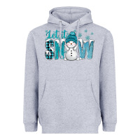 Heather Grey let it snow with cute snowman bbs Heavyweight Hoodie - BundleAndBundleShop