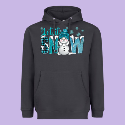 Let It Snow With Cute Snowman Bbs Heavyweight Hoodie Designed By Bundleandbundleshop