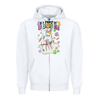 White so peepin boujee Zipper Hoodie - MaliasSmallBusiness