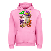 Fuchsia Pink Mardi Gras Goat Urban Hoodie - HowdyJamesFarm
